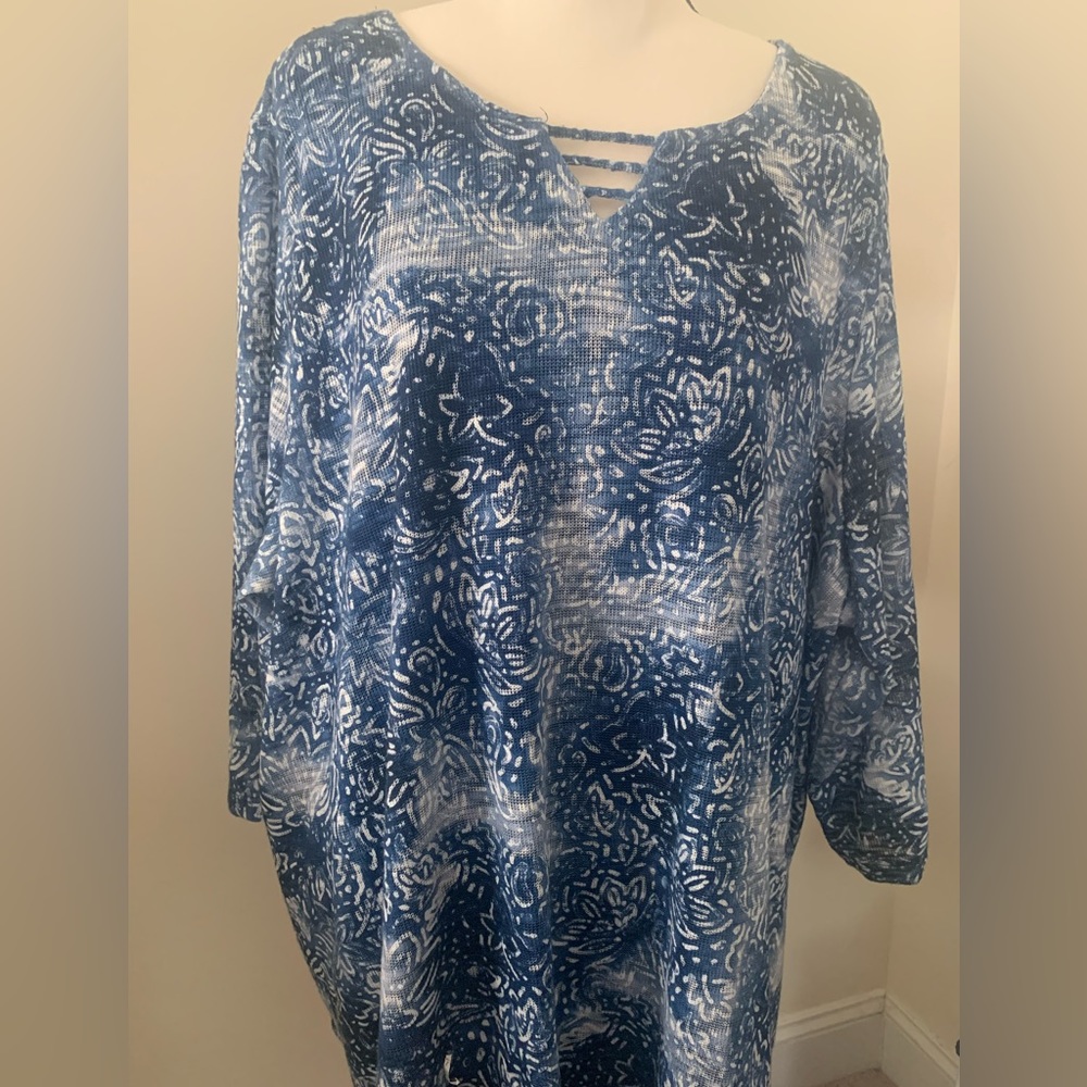 Catherines plus size 3x gorgeous deep blue top